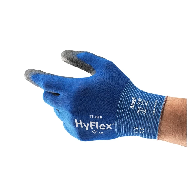 Guanti lavoro Ansell Hyflex 11618 - Protezione meccanica e officina - Sicurezza industriale - Blu - Taglia XL