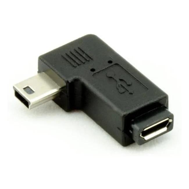 Adaptateur coudé mini USB mâle vers micro USB femelle noir - Akord