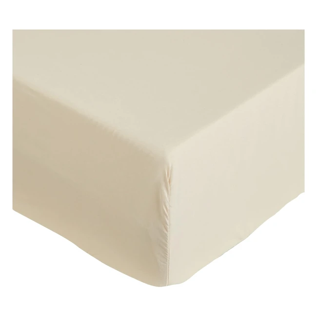 AmazonBasics Spannbettlaken Mikrofaser Beige 140x200x30cm - Weich  Atmungsaktiv