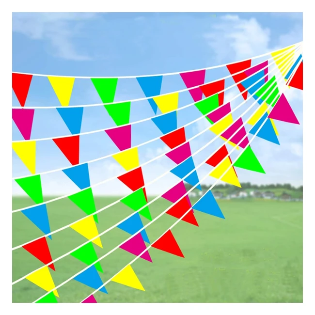 Leixi Multicolor Pennant Banners - 200m, 400pcs Triangle Flags - Indoor/Outdoor Decorations
