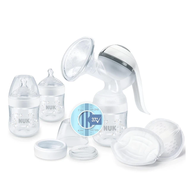 NUK Nature Sense Handmilchpumpe Stillset mit Handmilchpumpe Babyflaschen  Stil