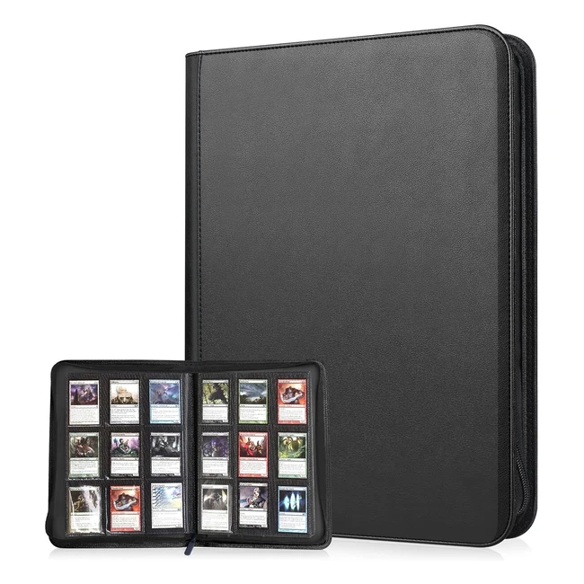 Classeur Cartes 504 Pochettes 28 Pages Album de Cartes Collectionner avec Fermeture Zippe
