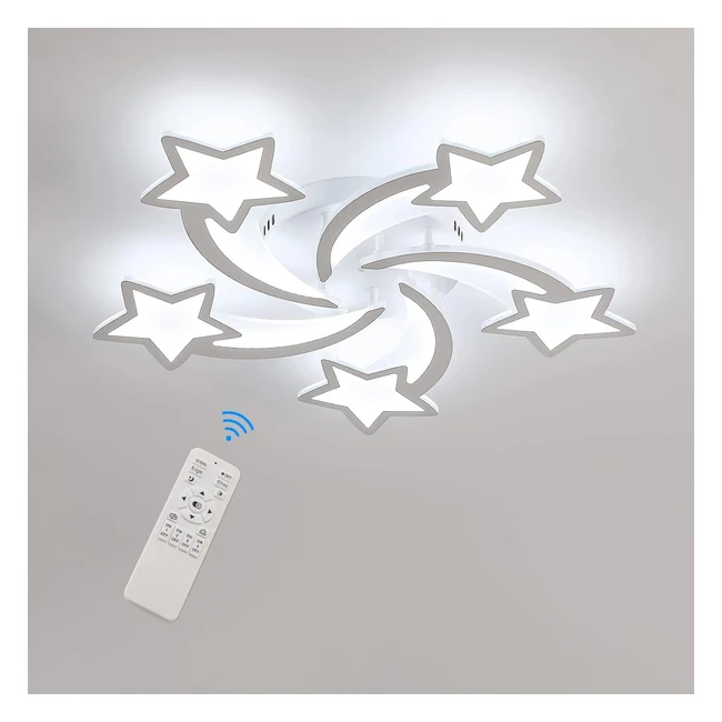 Dimmable 50W LED Ceiling Light - Remote Control - 5star Shape - Modern Acrylic L