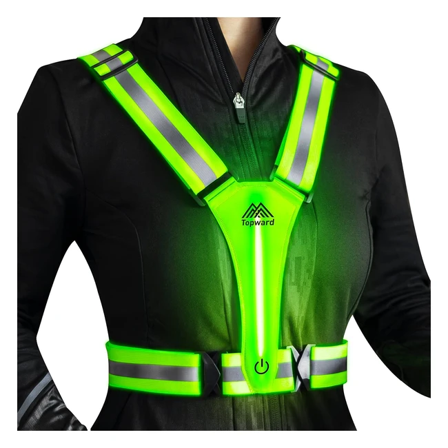 Topward Running Vest - High Visibility Reflective Gear - Men's Hi Viz Vests - Lightweight & Adjustable - 360° Hi Vis Safety Vest