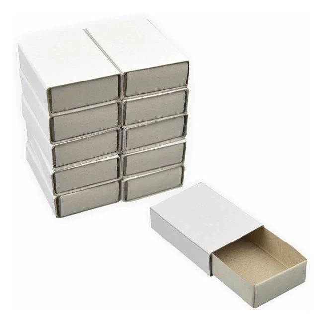 Cajas de cerillas blancas Creleo 792389 - 100 unidades - 5x35x15cm