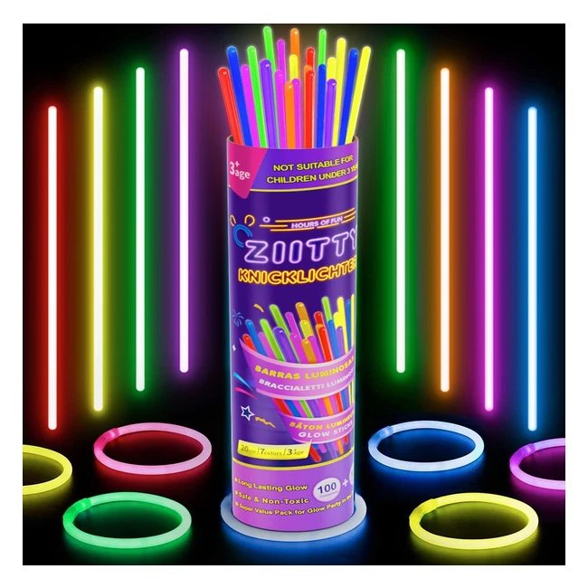 Braccialetti Luminosi Fluorescenti 7 Colori - Kit Compleanno Feste