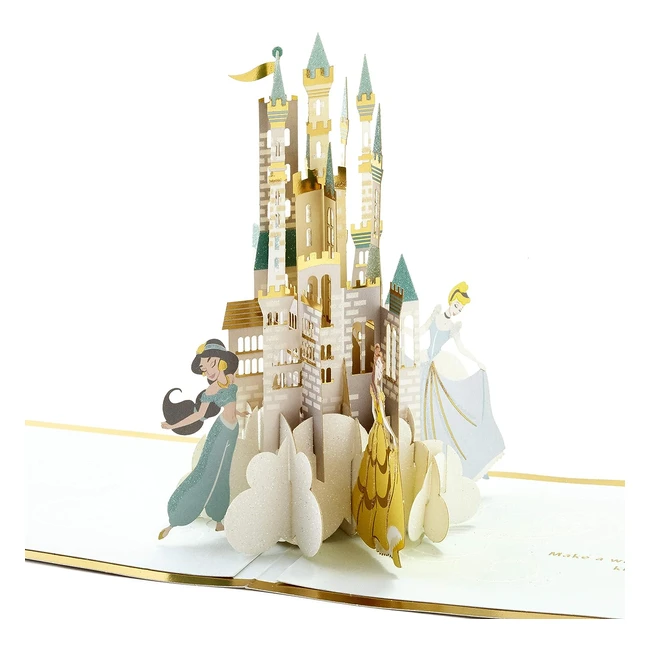 Biglietto di auguri Disney principesse, Hallmark Signature Paper Wonder, ref. 12345, sorpresa 3D