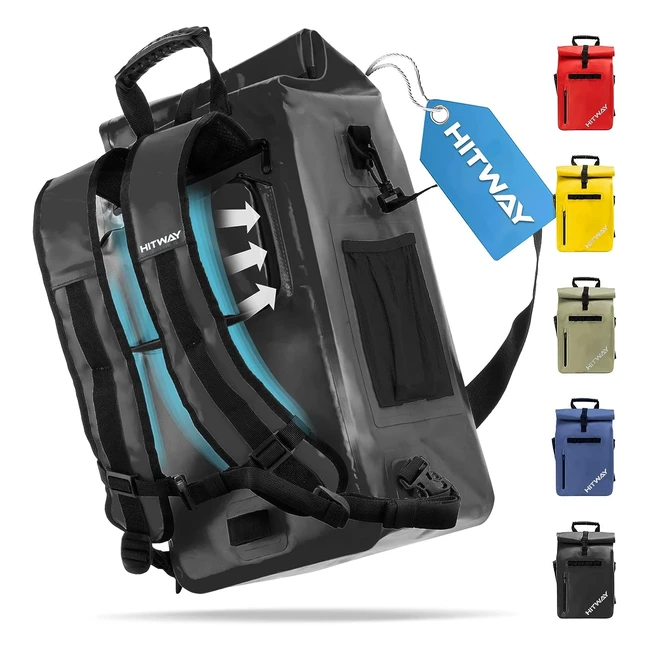 Sac de vélo 3-en-1 Hitway, imperméable, avec support de siège arrière - Noir