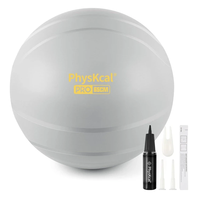 Physkcal Extra Thick Yoga Ball 55-75cm 800kg Max Weight - AntiBurst Birthing Ball for Fitness & Recovery