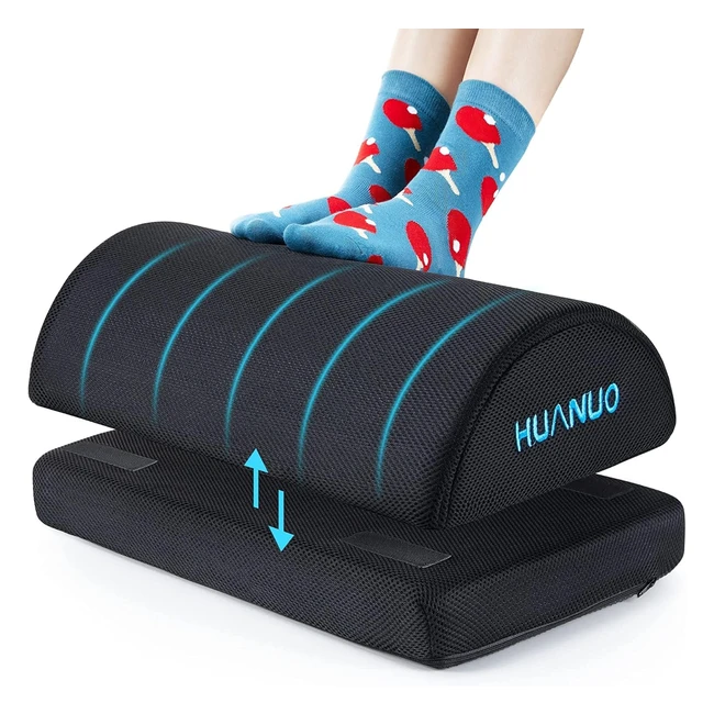 Repose-pieds bureau Huanuo avec 2 housses de remplacement - Réglable et confortable