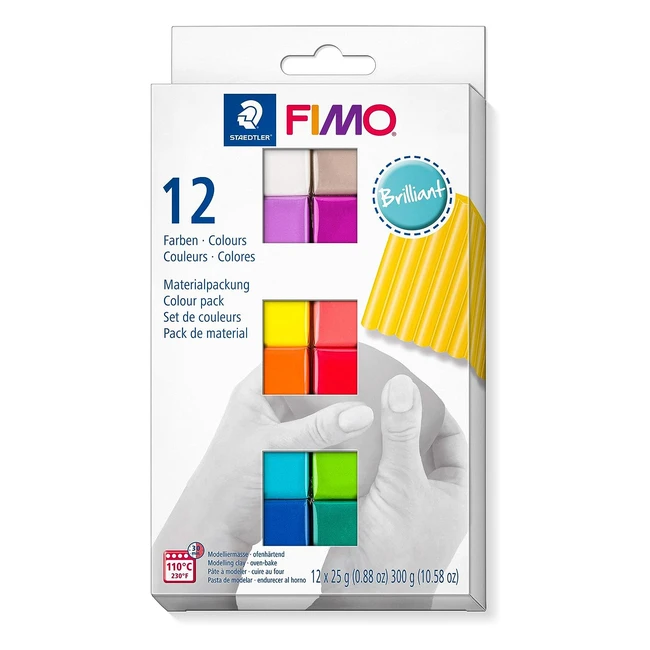 Staedtler 8023 C122 Fimo Soft Ovenhardening Polymer Modelling Clay - Assorted Br