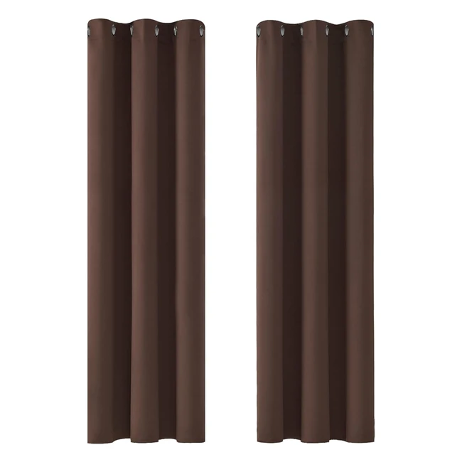 Rideaux occultants isolant thermique anti-froid pour chambre garçon - Deconovo - 107x214 cm - Chocolat