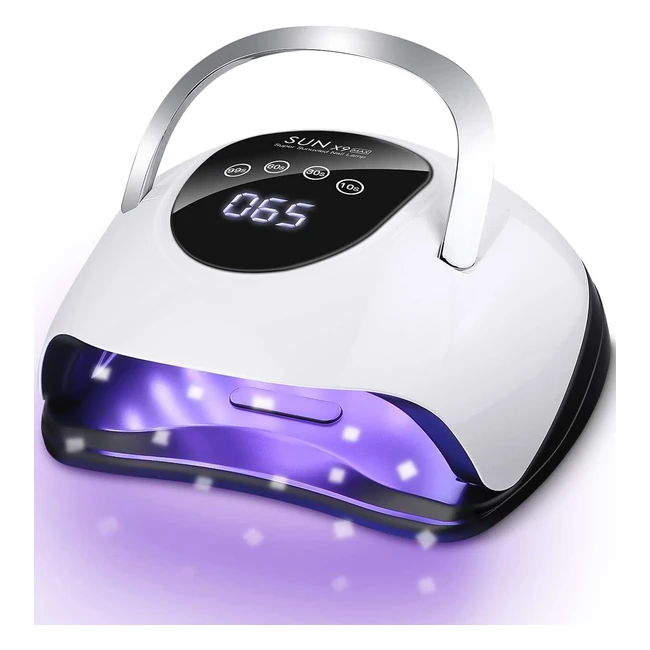 Lámpara Uñas Semipermanentes UV LED Profesional - 220W, Temporizador, Pantalla LCD, Sensor Automático