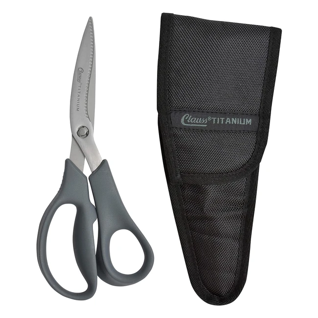 Clauss 18045 8inch Titanium Bonded Bent Shear - Detachable Handles - Grey