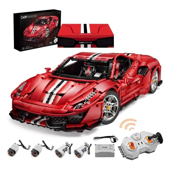 CADA Master C61042W Supercar 488 Klemmbausteine 3187 Teile Ferngesteuertes Auto 18 Bausteine MOC Sportwagen Modell Spielzeug für Erwachsene und Teenager