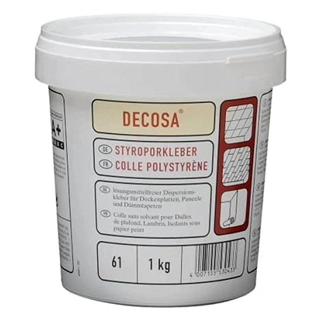 Colle polystyrène Decosa 1 kg - référence sad 9100 - adhésif puissant