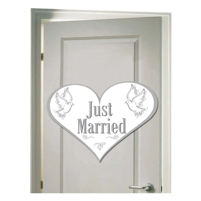 Plaque de porte Just Married - Folat - Réf: 12345 - Idéal pour mariage