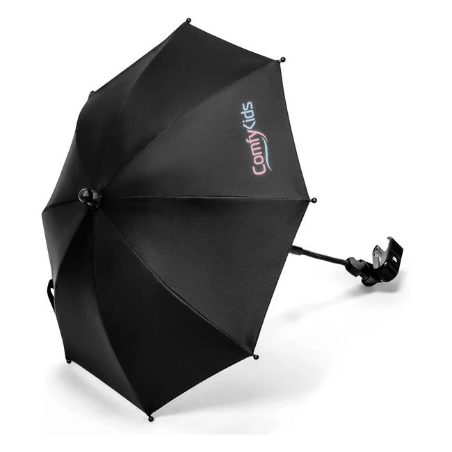 ComfyKids Universal Pram Parasol | 360 Adjustable Sun Shade | Clip-On Umbrella for Pushchairs, Strollers, and Prams