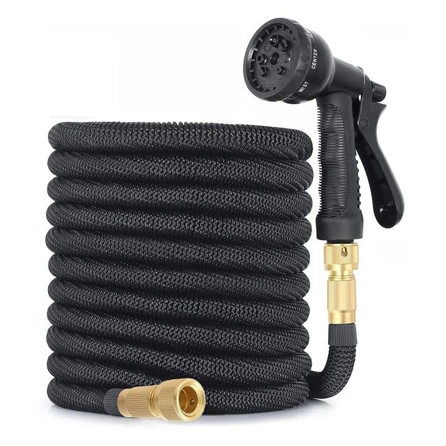 Tuyau d'arrosage extensible 8 fonctions - Léger et flexible - Pour irrigation, nettoyage du jardin, lavage de voiture, baignade des animaux - Avec sac de rangement - 8m