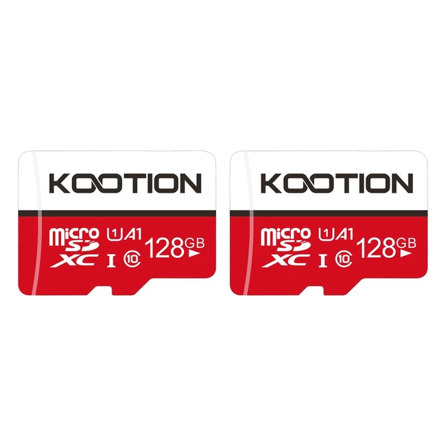 Kootion 2Pack 128GB Micro SD Card - Ultra High Speed TF Card - Class 10 - UHS1 Memory Card - C10 U1 128 GB