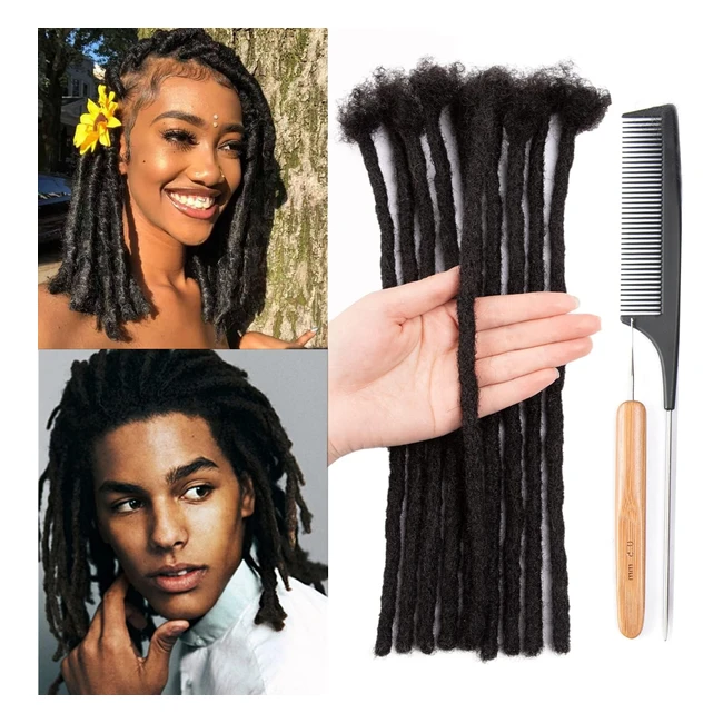 Extensions de cheveux dreadlocks 6 pouces Afro Kinky Noir 20 brins - Originea