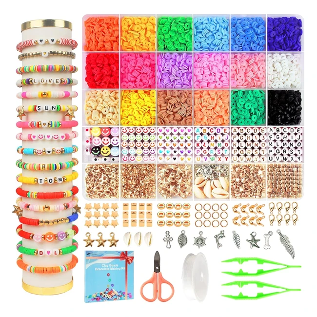 fournine Clay Beads Bracelet Making Kit - DIY Crafts Gift for Teen Girls