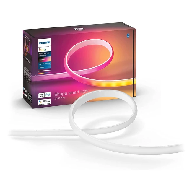 Philips Hue Gradient Light Strip 2m | Sync with Entertainment Media | Bluetooth | Works with Alexa, Google Assistant, Apple HomeKit