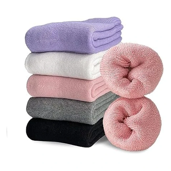 Calcetines térmicos mujer Vojopi 5 pares lana invierno gruesos y cálidos talla única 35-42