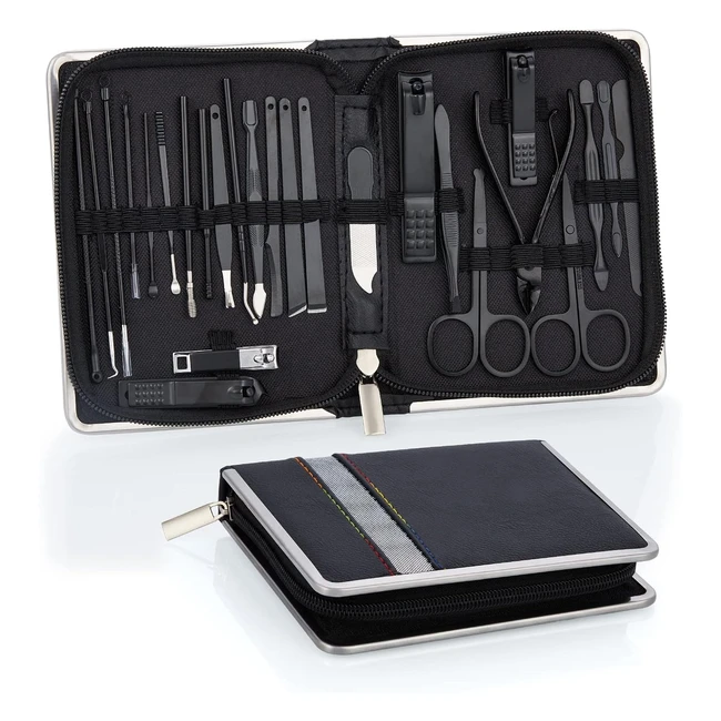 Kit manucure professionnel 26 pièces - Coupe-ongle - Conception avancée de sac - Marque Coolzon