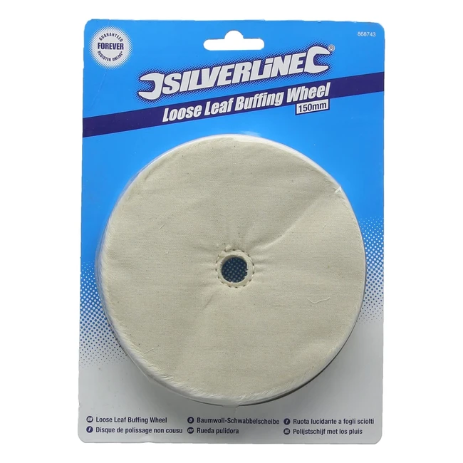 Disque de polissage non cousu 150 mm - Silverline 868743 - 100 coton - 40 feuil
