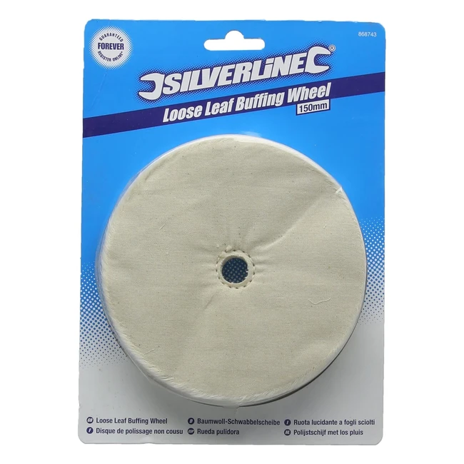 Disque de polissage non cousu 150 mm - Silverline 868743 - 100% coton - 40 feuilles