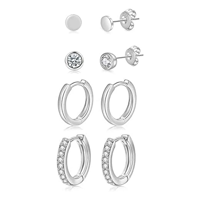Sterling Silver Stud Earrings Set - 468 Pairs - Hypoallergenic & Stylish
