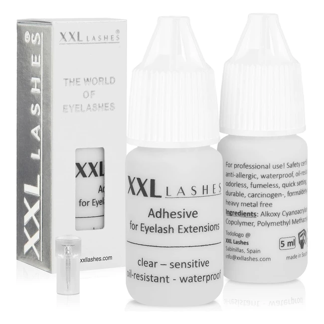 Colla per Extension di Ciglia Anallergica Resistente Oli e Acqua XXL Lashes - Sicurezza Certificata