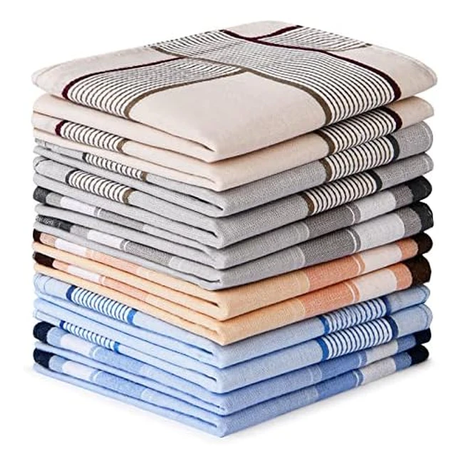 Ensemble de 12 mouchoirs en coton pour hommes AOMIG - Classiques et élégants