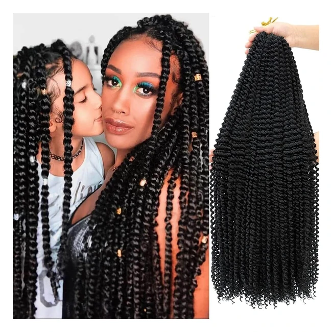 8 Packs Passion Twist Crochet Cheveux - Papillon Locs 30 pouces - Vague d'eau Longue - Réf: 1B