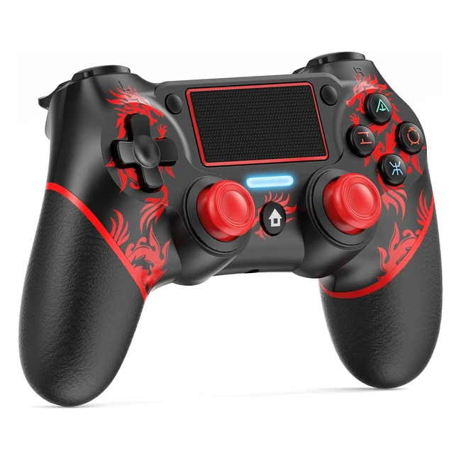 Manette sans fil pour PS4 Jorrep, compatible PS4 Pro/Slim, avec panneau tactile, capteur gyroscopique 6 axes, vibrations doubles - Noir