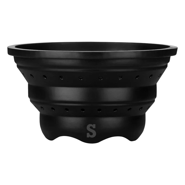 Space-Saving Collapsible Colander/Steamer - Black | Efficient Draining | Dual-Purpose | Dishwasher Safe