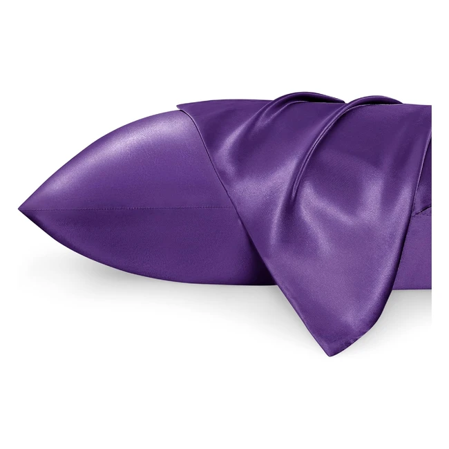 Bedsure Satin Pillow Cases 2 Pack - Petunia Pillowcase for Hair and Skin - Premium Quality - Envelope Closure - 50 x 75 cm