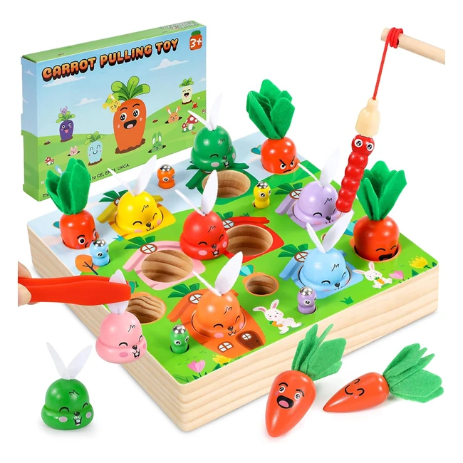Cooljoya Montessori Wooden Toddler Toys - Shape Sorter Fishing Game - Educational Gifts