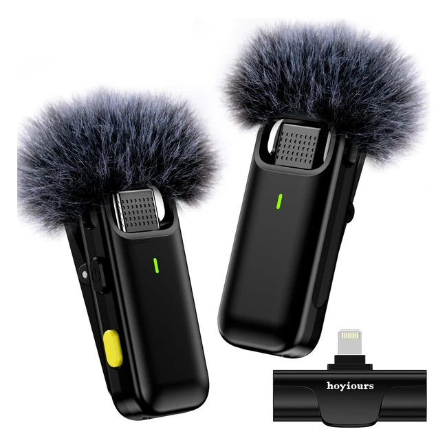 Hoyiours Wireless Lavalier Microphone - Clear Sound, Long Battery Life, Easy Setup