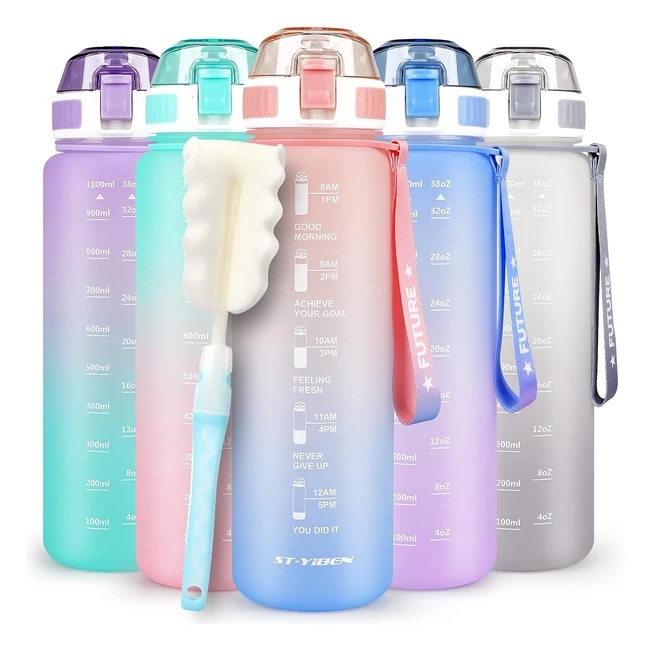 Gourde bouteille d'eau sport 1,1L sans bisphénol A - Étanche et idéale pour le fitness, le vélo