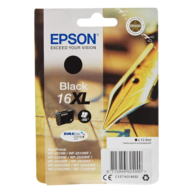 Cartucho de Tinta Epson C13T16314022 - Alto Rendimiento - Compatible con Workforce WF2760DWF