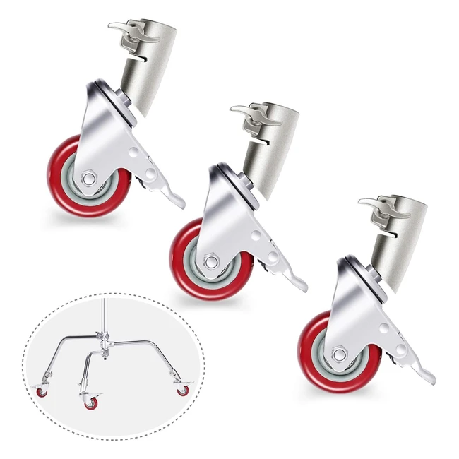 Ruedas giratorias profesionales Neewer 75mm - Construcción metálica duradera - Compatible con soporte fotográfico C - ¡Aumenta tu productividad!