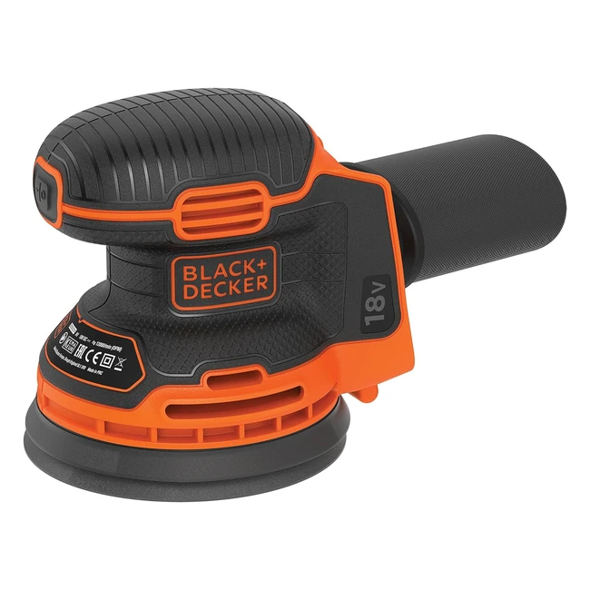 Lijadora Orbital Inalámbrica Black+Decker BDCROS18NXJ 18V - 125mm - Velocidad 12,000 RPM - Color Naranja