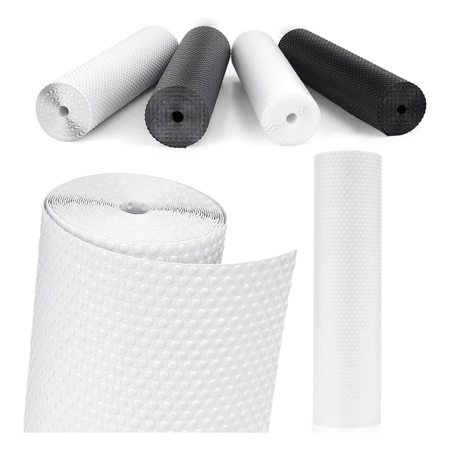 Tappetino Antiscivolo per Cassetti - Mooifun Nonadesivo Eva Plastica Bianco 