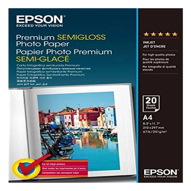 Papel Fotográfico Epson Premium Semigloss - Alta Calidad y Resistencia - Ref. 123456