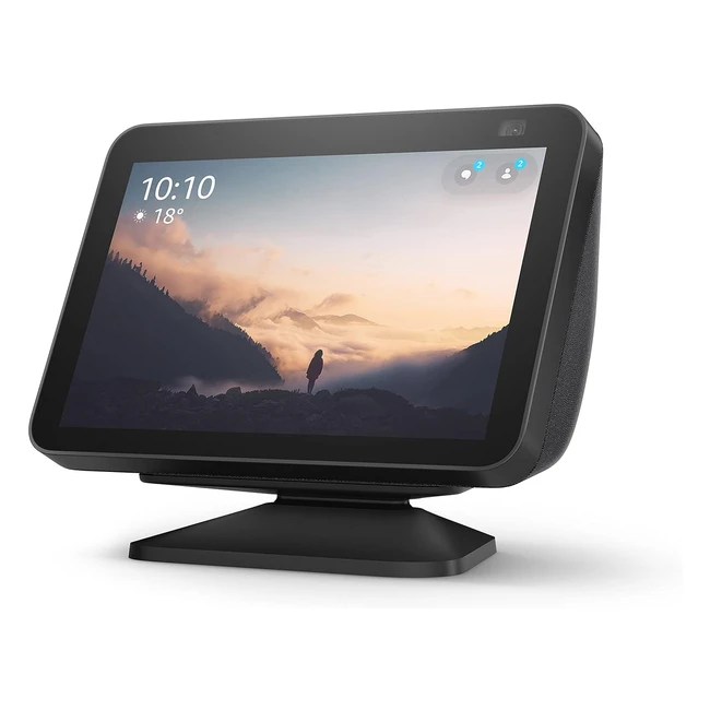 Echo Show 8 2. Gen. - Verstellbarer Ständer, Holzkohle