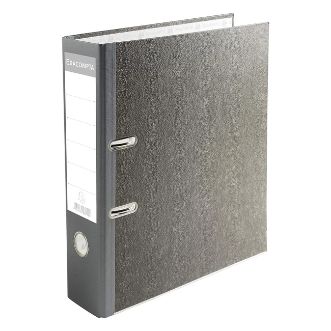 Exacompta 53710E Archivador de Palanca Papel Jaspeado A4 Gris - Lomo 70mm
