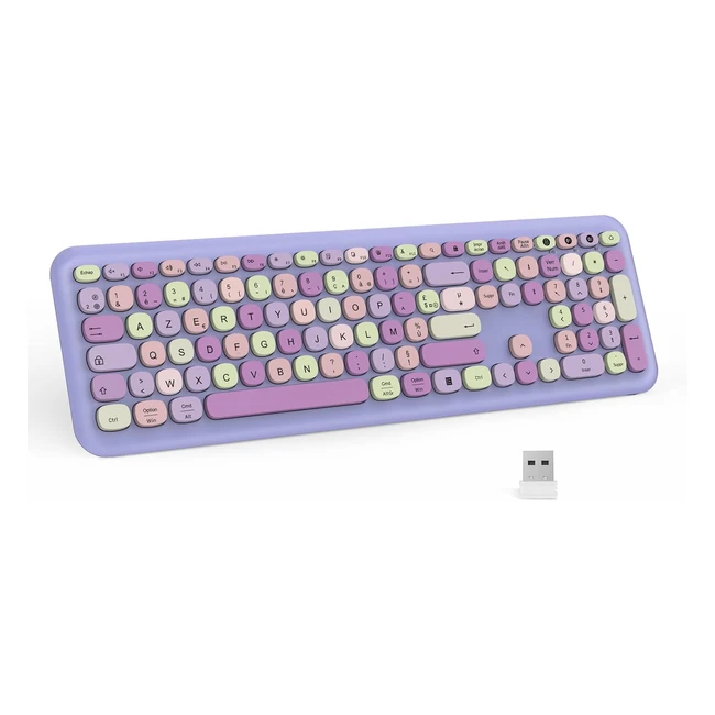 Clavier Sans Fil Multidispositifs BT1BT2USB Rechargeable - Bluetooth AZERTY - Compatible Windows Mac OS - Violet