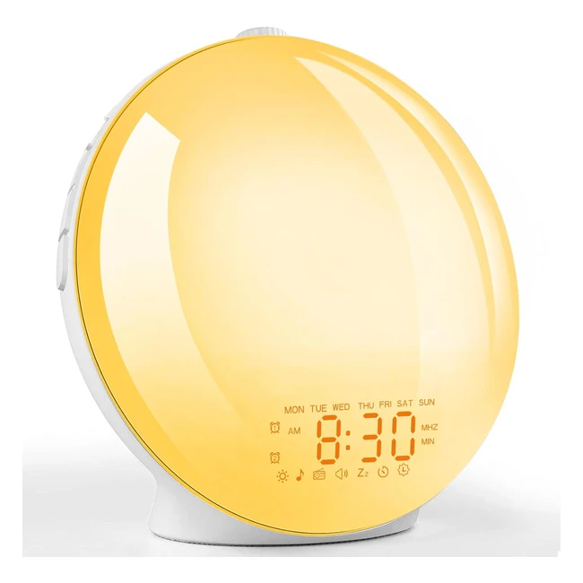 Sunrise Alarm Clocks - Wake Up Light Dual Alarms Bedside Night Lamps FM Radio